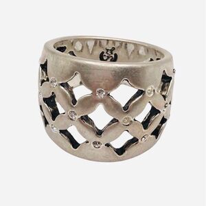 Premier Designs "Starry night" Banded Silver Ring Size 8